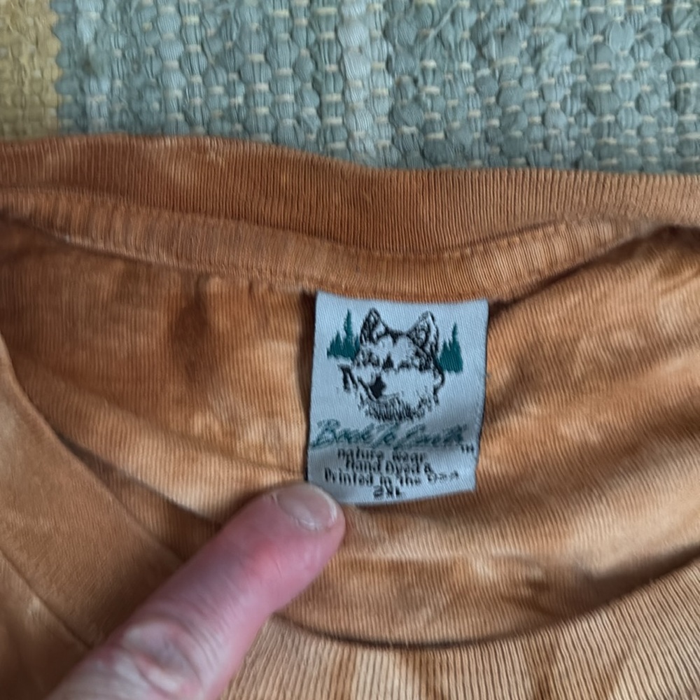 Hand Dyed and Printed Vintage Bald Eagle cut off tee - Picture 2 of 3